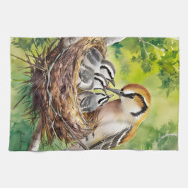 Sweet bird nest painting theedoek