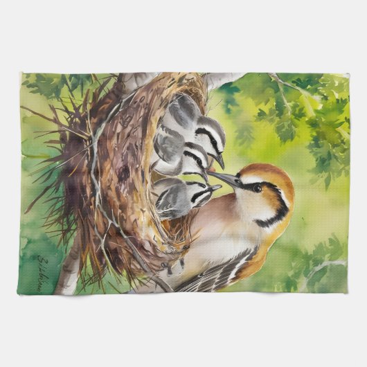 Sweet bird nest painting theedoek (Horizontaal)