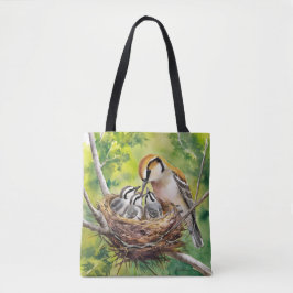 Sweet Bird Nest Painting Tote Bag