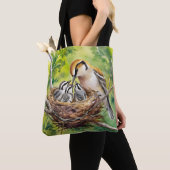 Sweet Bird Nest Painting Tote Bag (Dichtbij)