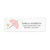 Sweet Bird Umbrella Baby shower Adres Etiket (Voorkant)