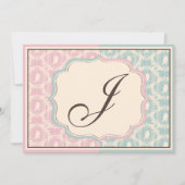 Sweet Birdcage Damask Print Gender onthulling Kaart (Voorkant)