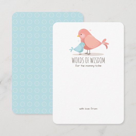 Sweet Birdie Baby Boy Nieuw Mapadvies Tussenvoegse Advieskaart (Voorkant / Achterkant)