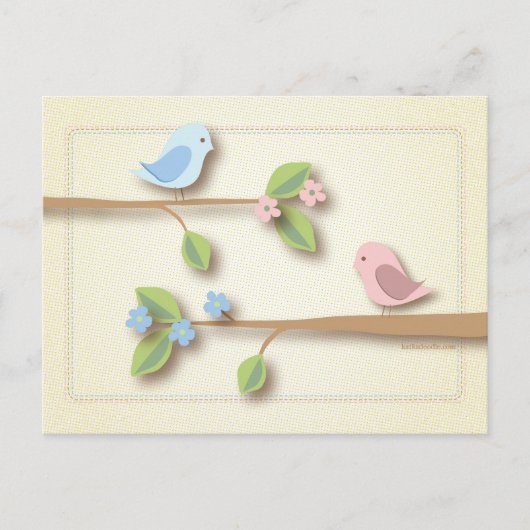 Sweet Birdie Baby shower Words of Advice Kaart (Voorkant)