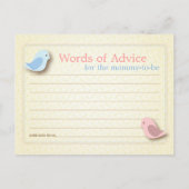 Sweet Birdie Baby shower Words of Advice Kaart (Achterkant)