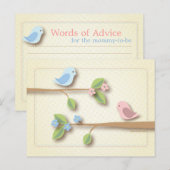 Sweet Birdie Baby shower Words of Advice Kaart (Voorkant / Achterkant)