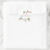 Sweet Birdie Roze & Blauw Baby shower Sticker (Tas)