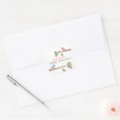 Sweet Birdie Roze & Blauw Baby shower Sticker (Envelop)