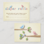 Sweet Birdie Roze Blauwe Luier Raffle Ticket Invoe Informatiekaartje (Voorkant / Achterkant)