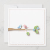 Sweet Birdie Twin Boy Girl Baby shower Kaart (Achterkant)