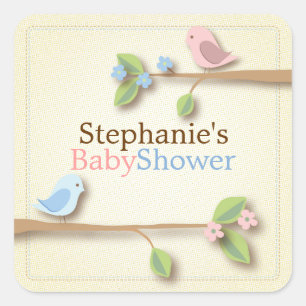 Sweet Birdie Twin Boy Meisje Baby shower Sticker