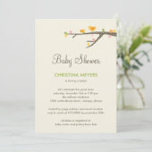Sweet Birdies Baby shower Invitation Kaart (Staand voorkant)