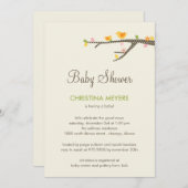 Sweet Birdies Baby shower Invitation Kaart (Voorkant / Achterkant)