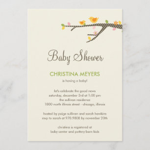 Sweet Birdies Baby shower Invitation Kaart