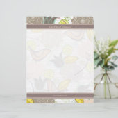 Sweet Birds Floral Garden Sjabloon Letterhead Custom Briefhoofd (Staand voorkant)