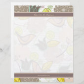 Sweet Birds Floral Garden Sjabloon Letterhead Custom Briefhoofd (Voorkant / Achterkant)