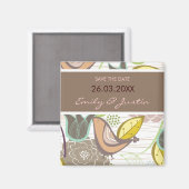 Sweet Birds Floral Save the Date Wedding Magnet (Voorkant / Achterkant)
