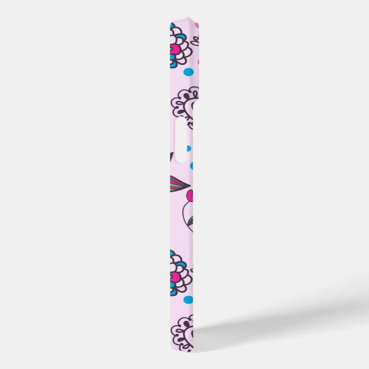 Sweet Birdsong Floral Roze iPhone Case (Achterkant / Rechts)