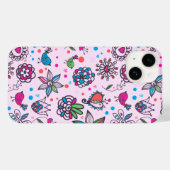 Sweet Birdsong Floral Roze iPhone Case (Achterkant (horizontaal))