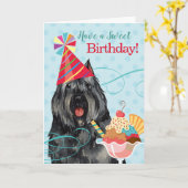 Sweet Birthday Bouvier des Flandres Card Kaart (Gele Bloem)