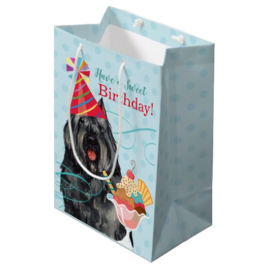 Sweet Birthday Bouvier des Flandres Medium Cadeauzakje (Voorkant Gekanteld)
