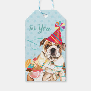 Sweet Birthday Bulldog Gift Labels Cadeaulabel