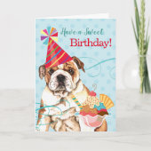 Sweet Birthday Bulldog Kaart (Voorkant)