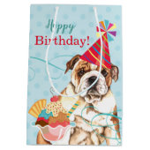 Sweet Birthday Bulldog Medium Gift Bag Cadeauzakje (Achterkant)