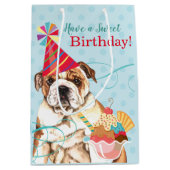 Sweet Birthday Bulldog Medium Gift Bag Medium Cadeauzakje (Voorkant)
