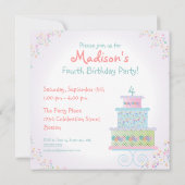 Sweet Birthday Cake Birthday Party Invitation Kaart (Achterkant)