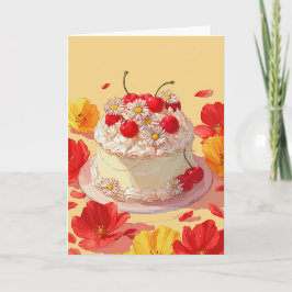 Sweet Birthday Cake Wishes Card Kaart