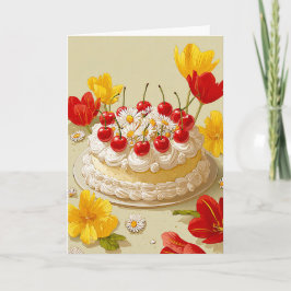 Sweet Birthday Cake Wishes Card Kaart