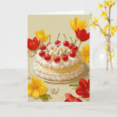 Sweet Birthday Cake Wishes Card Kaart (Gele Bloem)