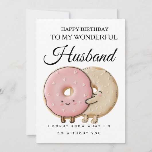 Sweet Birthday Card for My Wonderful Husband Kaart (Voorkant)