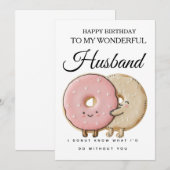 Sweet Birthday Card for My Wonderful Husband Kaart (Voorkant / Achterkant)