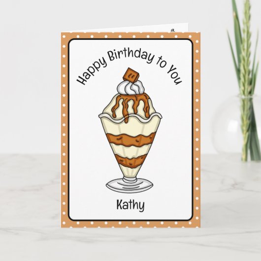 Sweet Birthday Card Ice Cream Sundae Kaart (Voorkant)