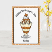 Sweet Birthday Card Ice Cream Sundae Kaart (Gele Bloem)