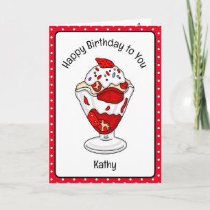 Sweet Birthday Card Ice Cream Sundae Kaart