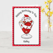 Sweet Birthday Card Ice Cream Sundae Kaart (Gele Bloem)