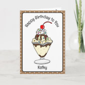 Sweet Birthday Card Ice Cream Sundae Kaart (Voorkant)