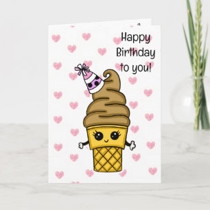 Sweet Birthday Card voor haar Ice Cream Cone Kaart