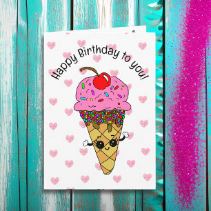 Sweet Birthday Card voor haar Ice Cream Cone Kaart