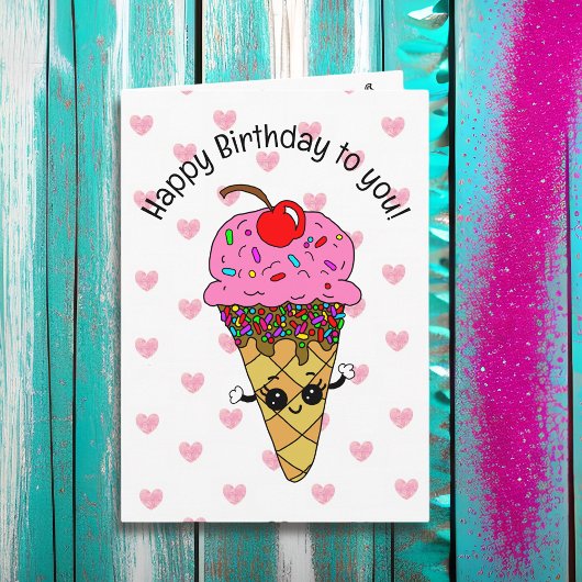 Sweet Birthday Card voor haar | Ice Cream Cone Kaart