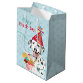 Sweet Birthday Dalmatian Medium Gift Bag Cadeauzakje (Achterkant Gekanteld)
