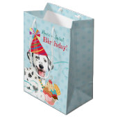 Sweet Birthday Dalmatian Medium Gift Bag Cadeauzakje (Voorkant Gekanteld)