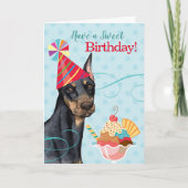 Sweet Birthday Doberman Kaart (Voorkant)