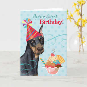 Sweet Birthday Doberman Kaart