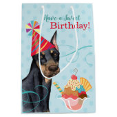 Sweet Birthday Doberman Medium Gift Bag Cadeauzakje (Voorkant)