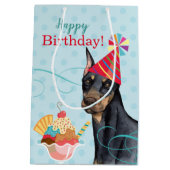 Sweet Birthday Doberman Medium Gift Bag Cadeauzakje (Achterkant)