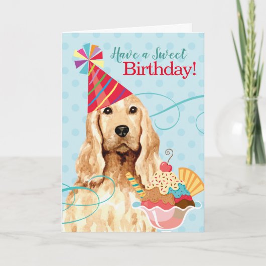 Sweet Birthday English Cocker Spaniel Card Kaart (Voorkant)